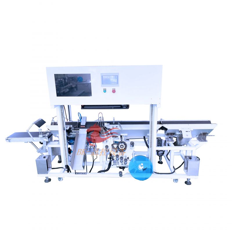 BK-901QJ    定制全自动侧面倾角贴标机+视觉检测剔除